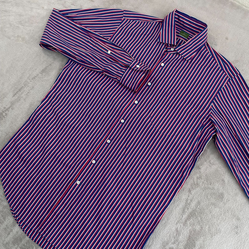 Sid Mashburn Spread Collar Sport Shirt Men Medium Multi Striped Designer‎ $295